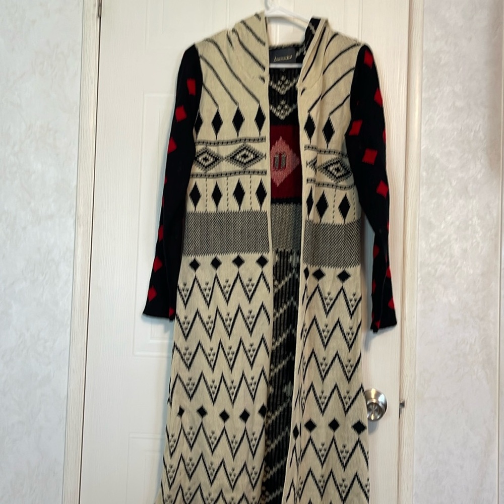 Hooded long sweater
